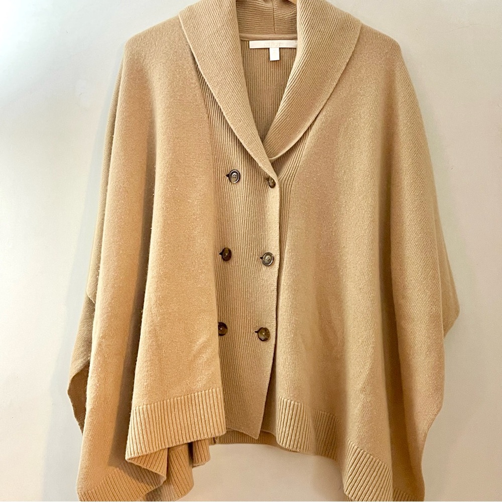 Nordstrom 100% Cashmere Quiet Luxury Minimalist Cape Poncho